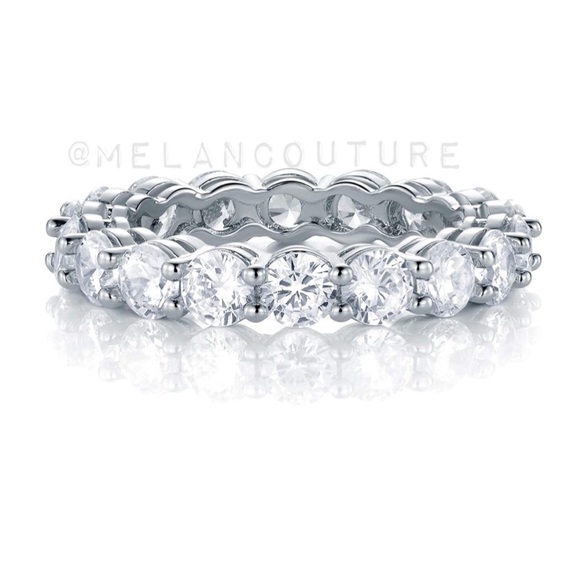 Set of 4 18K White Gold Plated Tennis Necklace - Picture 3 of 7